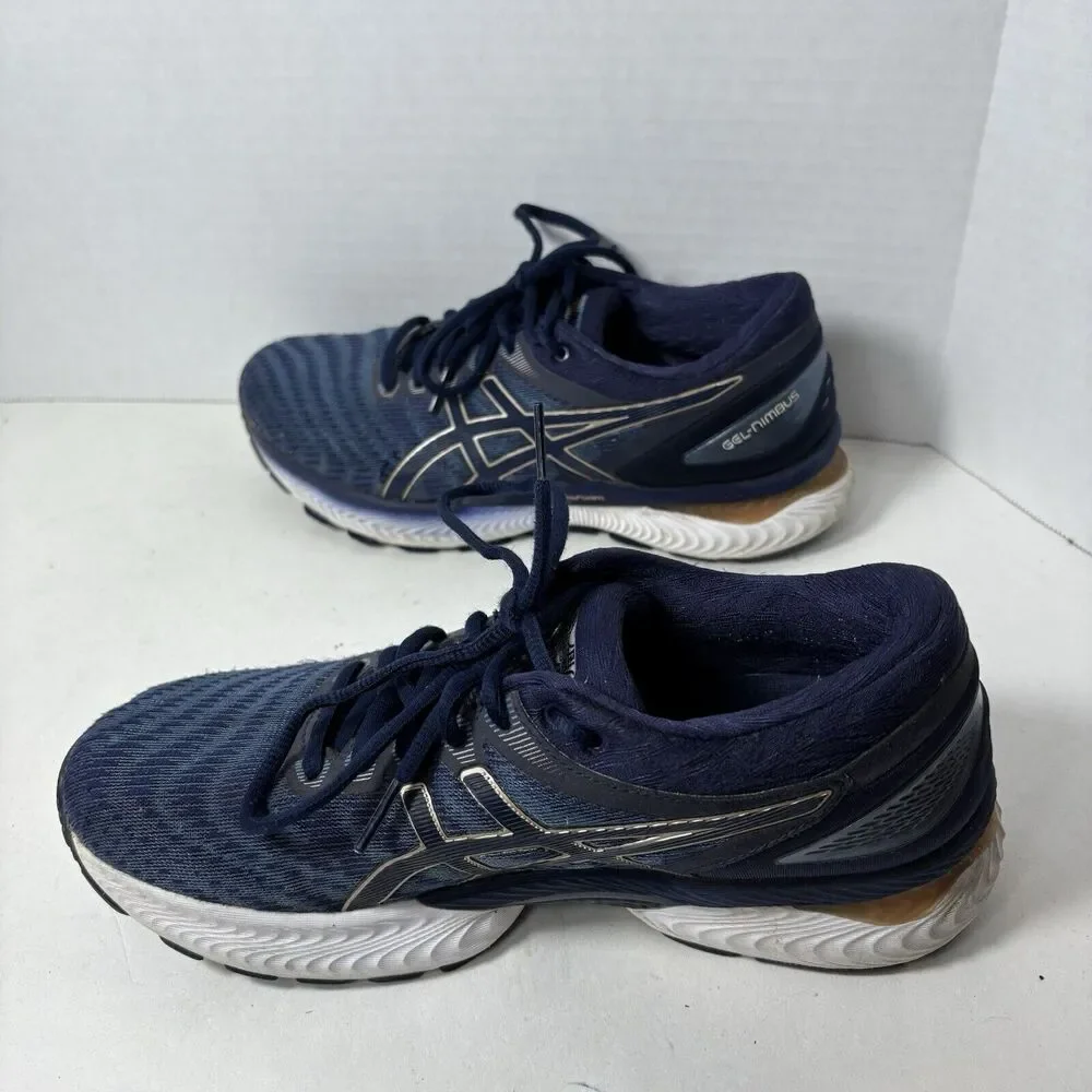 Asics Sneakers Womens Size 8 Gel Nimbus‎ 22 1012A587 Blue Running Walk F3